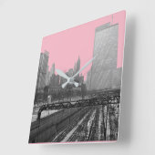 Bahnstrecke Chicago - Innenstadt Quadratische Wanduhr (Winkel)