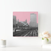Bahnstrecke Chicago - Innenstadt Quadratische Wanduhr (Zuhause)