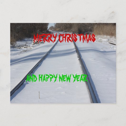 BAHNSTRECKE-FROHE WEIHNACHTEN Postkarte (Vorderseite)