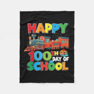 Bahnstrecke glücklicher 100. Schultag Kinder Junge Fleecedecke