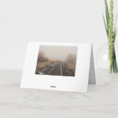 Bahnstrecke in Foggy Winter Landschaft Dankeskarte (Rückseite)