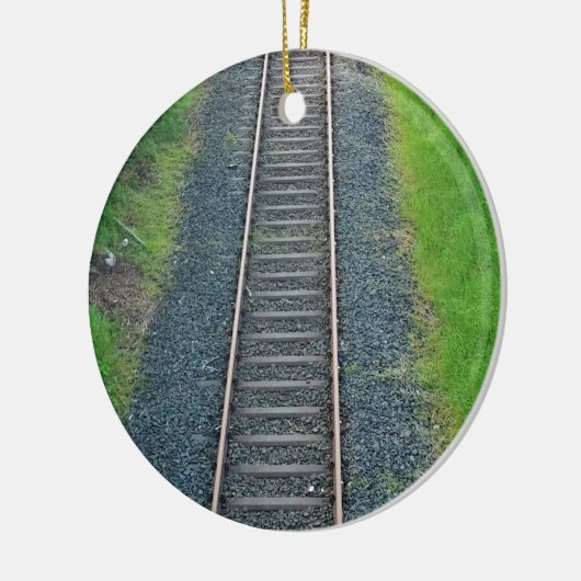 Bahnstrecke in Natur, Landschaft Keramikornament (Links)