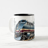 Bahnstrecke mit Bahnübergang Zweifarbige Tasse (Vorderseite Links)