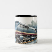 Bahnstrecke mit Bahnübergang Zweifarbige Tasse (Mittel)