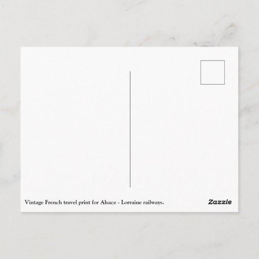 Bahnstrecke Vintag Frankreich - Elsass-Lothringen Postkarte (Rückseite)