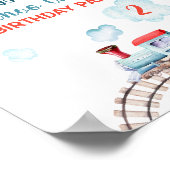 Bahnstrecke Vintage Bahn Junge Geburtstag Willkomm Poster (Ecke)