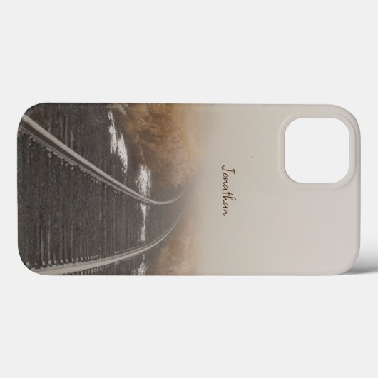 Bahntrassen Winternebel Personalisiert Case-Mate iPhone Hülle (Rückseite (Horizontal))