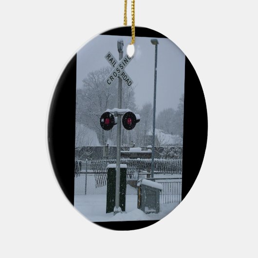 Bahnübergang (blau) keramik ornament (Rechts)