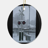 Bahnübergang (blau) keramik ornament (Links)