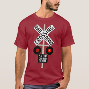 Bahnübergang Leuchten Stoppschild T-Shirt