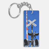 Bahnübergang mit Tor Schlüsselanhänger (Vorderseite links)