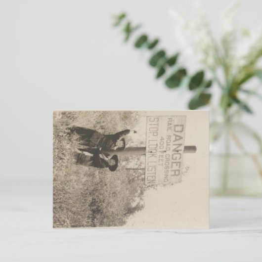 Bahnübergang Postkarte (Stehend Vorderseite)