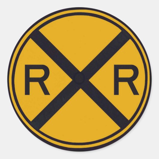 Bahnübergang Runder Aufkleber (Vorderseite)