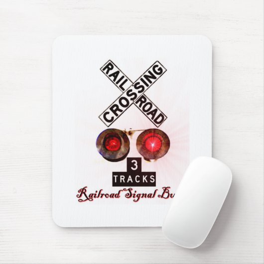 Bahnübergang Signal-Büffelleder- Mousepad (Mit Mouse)