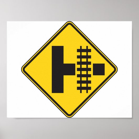 Bahnübergang Straßenschild Poster (Vorne)