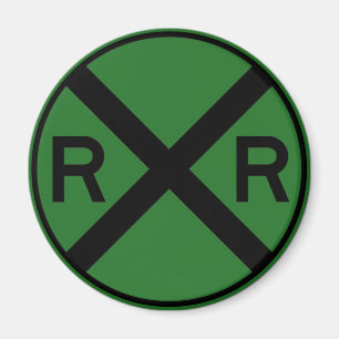 Bahnübergang warnender Straßenschild-Zug- Magnet