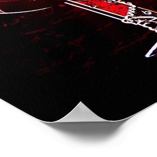 Bahnübergangssignale Neon Poster (Ecke)