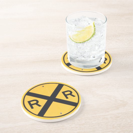 Bahnübergangszeichen Getränkeuntersetzer (Seite)