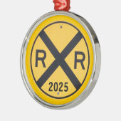 Bahnübergangszeichen Ornament Aus Metall (Links)