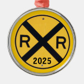 Bahnübergangszeichen Ornament Aus Metall (Vorne)
