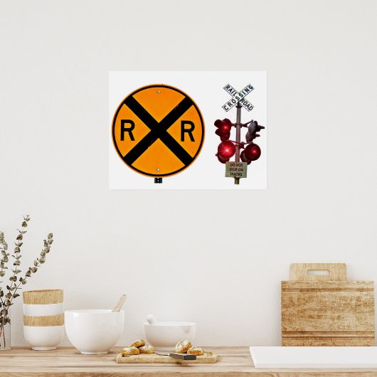 Bahnübergangszeichen Poster (Küche)