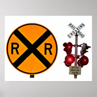 Bahnübergangszeichen Poster