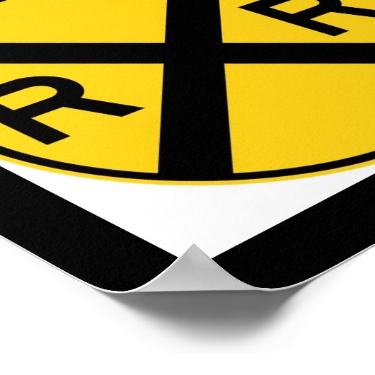 Bahnübergangszeichen Poster (Ecke)