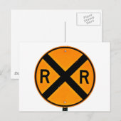 Bahnübergangszeichen Postkarte (Vorne/Hinten)