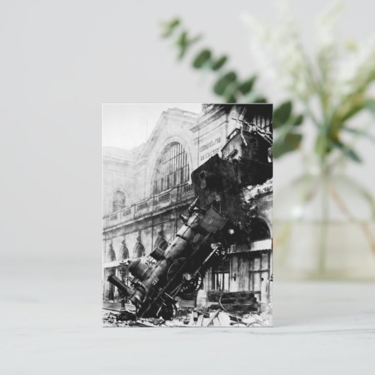 Bahnwrack in Montparnasse , 22 Oktober 1895 Postkarte (Stehend Vorderseite)