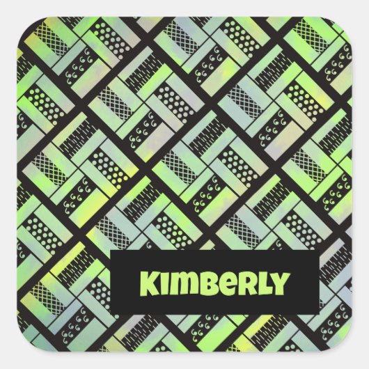 Bahnzaun-Muster Quadratischer Aufkleber (Vorderseite)