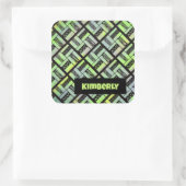 Bahnzaun-Muster Quadratischer Aufkleber (Tasche)