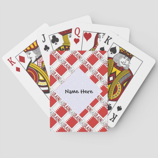 Bahrain and Bahraini Flag Tíled Personalized Spielkarten (Rückseite)