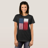 Bahrain Bahraini American Flags Proud USA Bahrain T-Shirt (Vorne ganz)