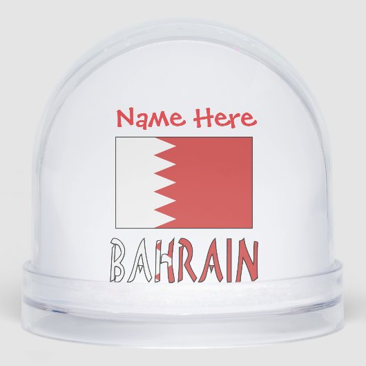 Bahrain Bahraini Flag Red Personalisiert Schneekugeln (Vorderseite)