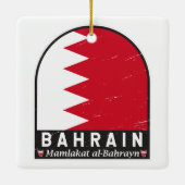 Bahrain Flag Emblem gestört Vintag Keramikornament (Rückseite)