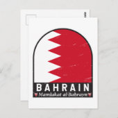 Bahrain Flag Emblem gestört Vintag Postkarte (Vorne/Hinten)