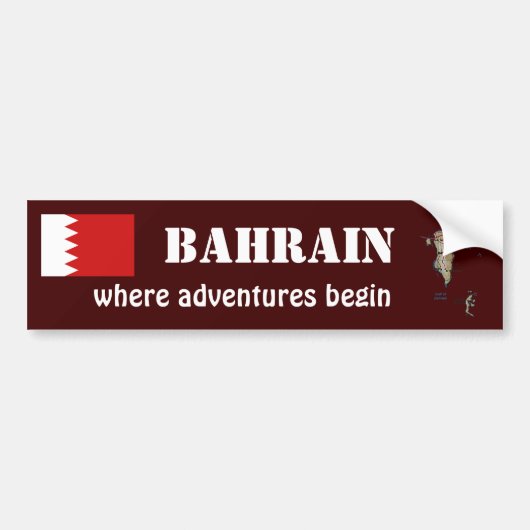 Bahrain Flag + Karte Autoaufkleber (Vorne)