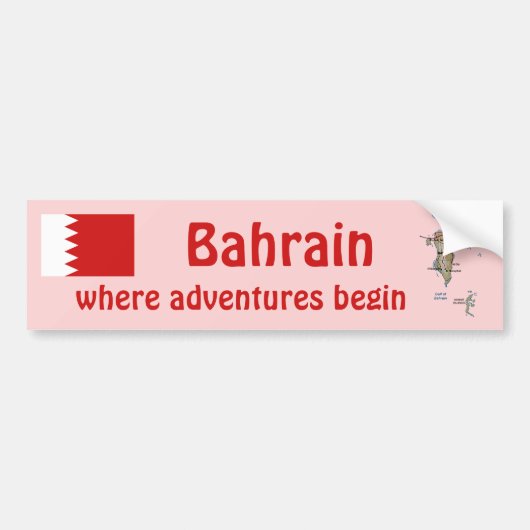 Bahrain Flag + Karte Autoaufkleber (Vorne)