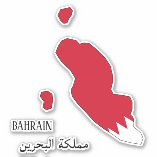 Bahrain Flag Karte Patriotic Aufkleber (Vorderseite)