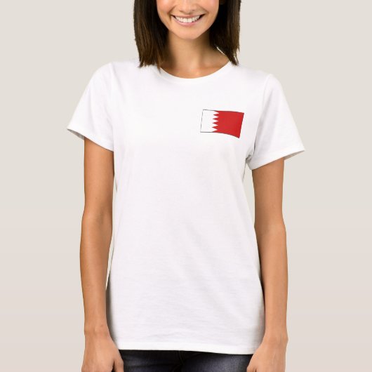 Bahrain Flag + Karte T - Shirt (Vorderseite)