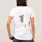 Bahrain Flag + Karte T - Shirt (Rückseite)