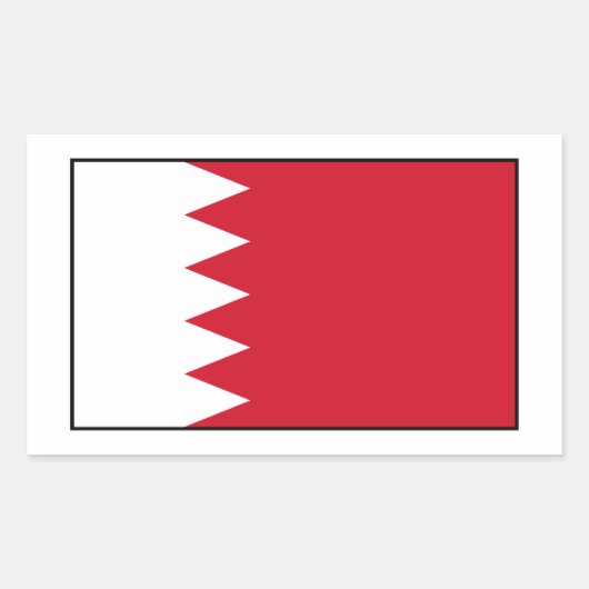 Bahrain - Flagge Bahrains Rechteckiger Aufkleber (Vorderseite)