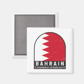 Bahrain-Flagge Emblem Distressed Vintage Magnet (Vorderseite/Rückseite)