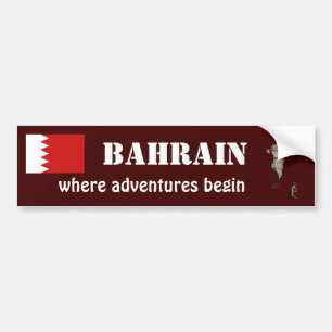 Bahrain-Flagge + Karte-Aufkleber Autoaufkleber
