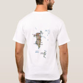 Bahrain-Flagge + Karte + Text-T - Shirt (Rückseite)