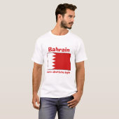 Bahrain-Flagge + Karte + Text-T - Shirt (Vorne ganz)