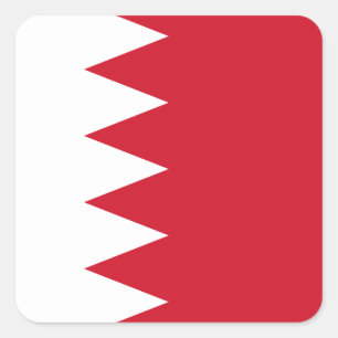 Bahrain-Flagge Quadratischer Aufkleber
