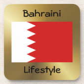 Bahrain-Flagge+Text-Untersetzer Getränkeuntersetzer (Vorderseite)