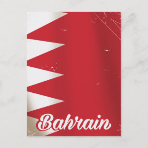 Bahrain-Flagge Vintage-Reiseposter Postkarte