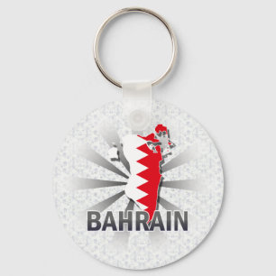Bahrain-Flaggen-Karte 2,0 Schlüsselanhänger